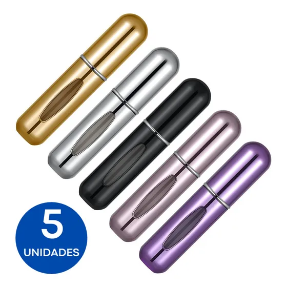 5 Mini Frasco Porta Perfume De Bolsa Viagem Recarregável 5ml