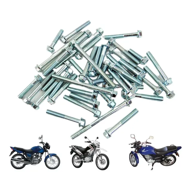 Kit Parafuso Tampa Motor Cromado 41 Pcs Titan 150/fan E Bros