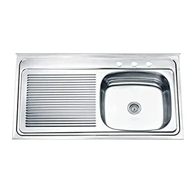 Fregadero Acero Inoxidable De Sobreponer Aqua Nuova Drcho #e