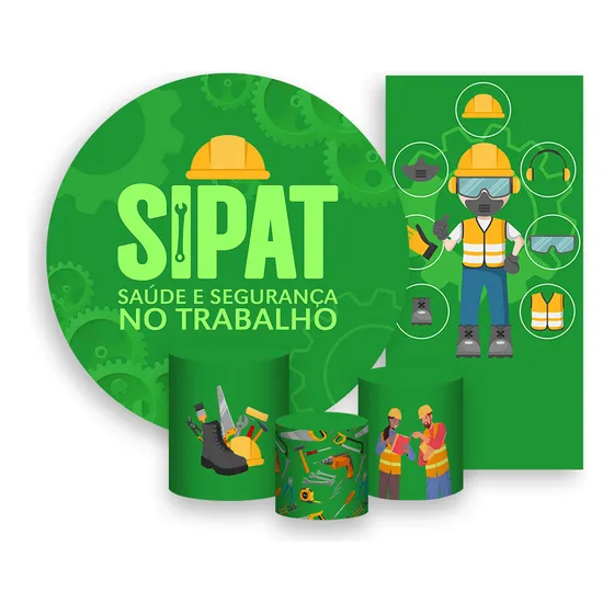 Kit Painel De Festa+ Trio Capa + Faixa - Sipat Verde 05
