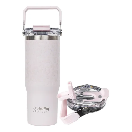 Vaso Tumbler Mug Termico Botella Agua Buffer Acero Inox Pinky Leopard