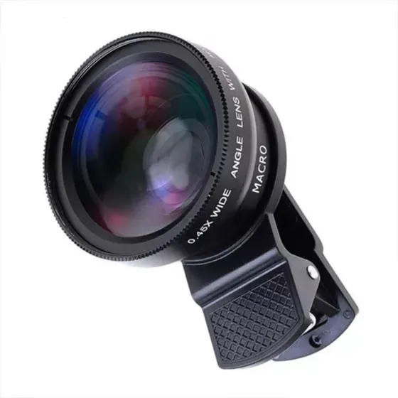 Kit De Lentes Para Camera Celular 2 Em 1 Com Olho De Peixe
