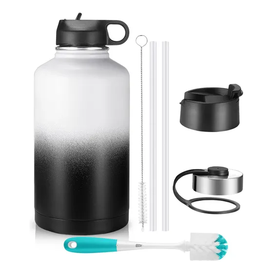 Sursip Botella Agua Aislada 64 Onza 3 Tapa Popote Termo Al