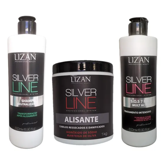 Kit Alisante Relaxante Profissional Silver Line Hidróxido 