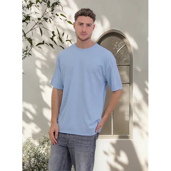 Remera Vilo Oversize Hombre Lisa Algodon