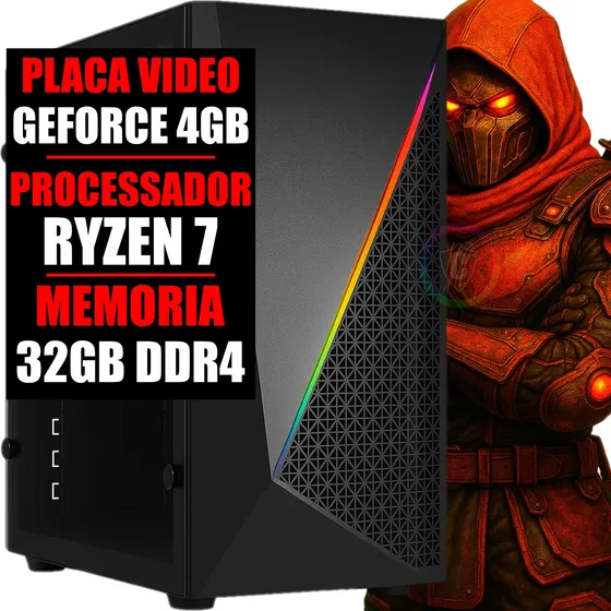 Pc Gamer Cpu Ryzen 7 / 32gb Ddr4 / Geforce 4gb / Ssd 480gb