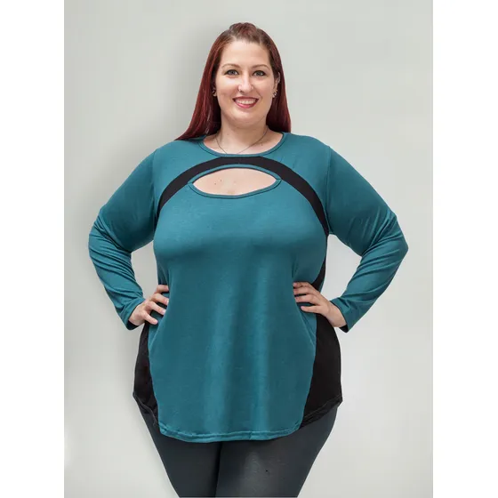 Remera Kavachi Mujer Modal Con Gota Horizontal Franja Negra