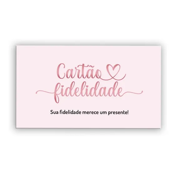100un Cartão Fidelidade Rose Cliente Especial
