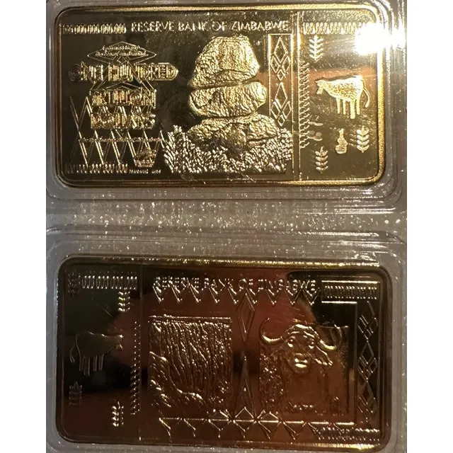 15 Lingotes Zimbabwe 100 Trillones  En Caja 