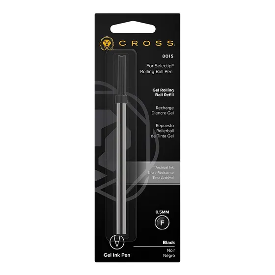 Recambio De Boligrafo Cross Gel Rollerball - Negro Fino (...