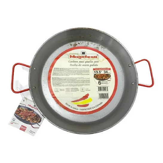 Paellera Paella Acero Pulido 34cm Magefesa 1923 Xavi