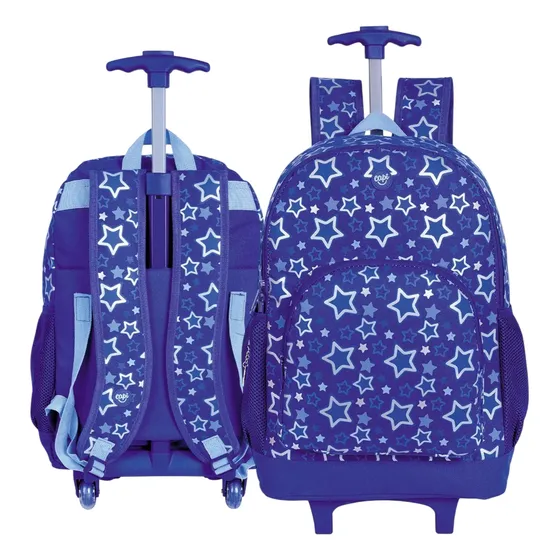 Bolso / Morral Con Ruedas Joy Blue Stars Capi