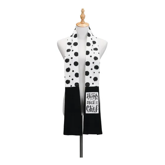Toalla Cocina Mezcla Algodon Extra Larga Hombro Color Negro