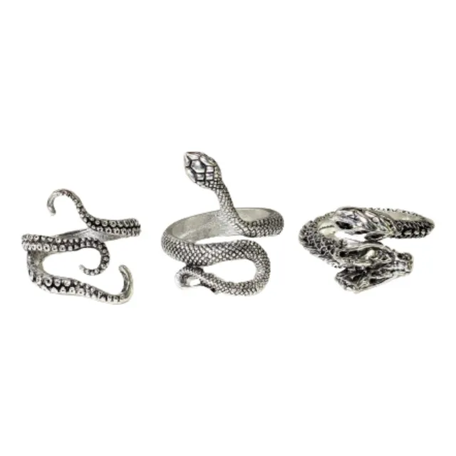 Anillos Temática Gótica Serpiente Acero  Bisuteria 