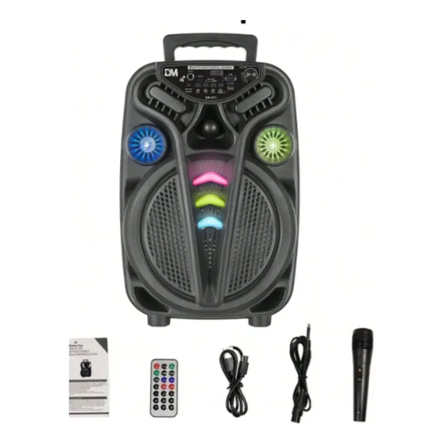 Bocina Portatil Dm-871 De 8  Con Luces Led Bluetooth