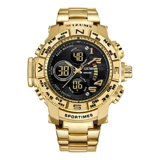 Reloj Digital Mizums Deportivo De Acero Impermeable Con Led 