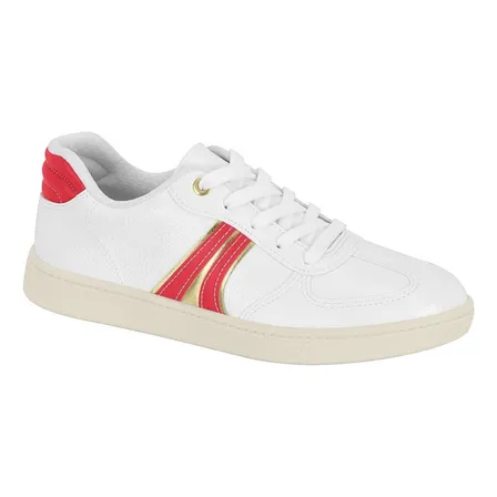 Tênis Feminino Casual Moda Beira Rio - Branco/vermelho