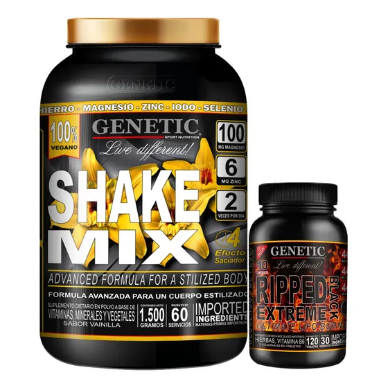 60 Dias Diet Protein Shake Mix Quemador Ripped Black Genetic