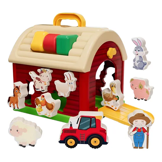 Juguete Casa Granja De Plástico Con Encaje Didáctico -462