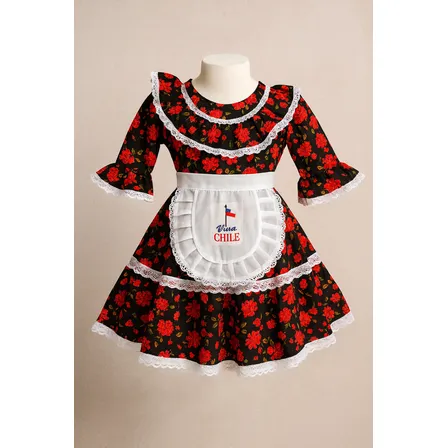 Vestido Típico D Huasa Chinita Fiestas Patrias Tallas Varias