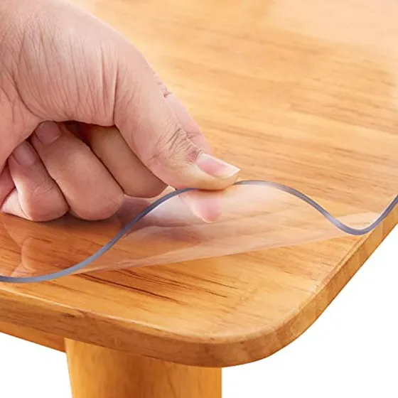 Protector De Mesa De Comedor De Plástico Transparente Cuadra