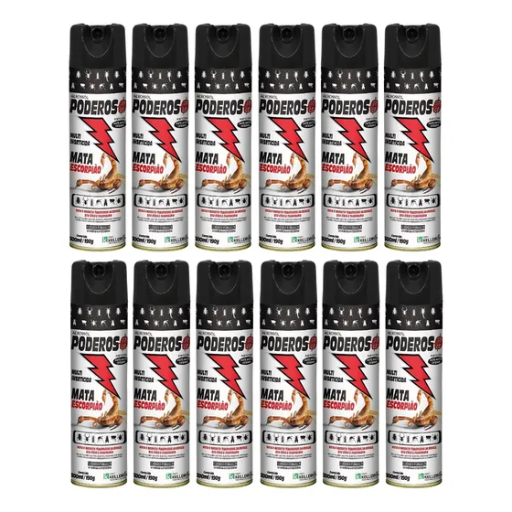 Kit 12 Poderoso Mata Escorpião Carrapatos Mosquitos 300ml