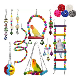 15 Piezas De Juguetes Para Pájaros, Jaulas, Accesorios Para 15 Piezas De Juguetes Para Pájaros, Jaulas, Accesorios Para