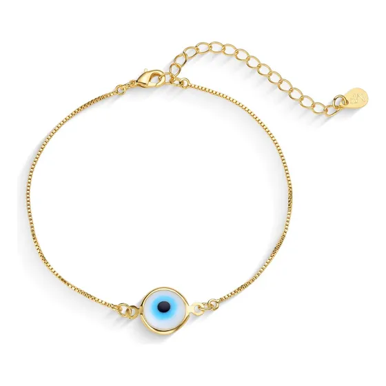 Pulseira Olho Grego Banhada A Ouro 18k