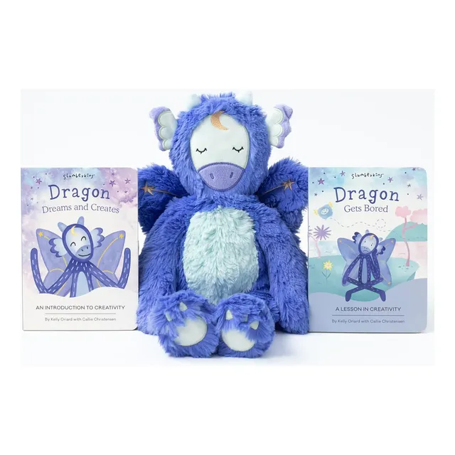 Conjunto Completo Slumberkins Dragón Kin Y 2 Libros Infantil