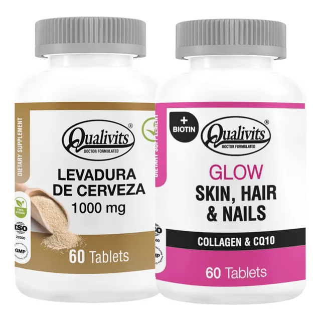 Glow Piel Cabello Uñas Biotina Levadura De Cerveza Qualivits