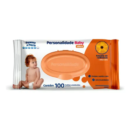 Toalha Umedecida Personalidade Baby Ultra 100 Unid Aloe Vera