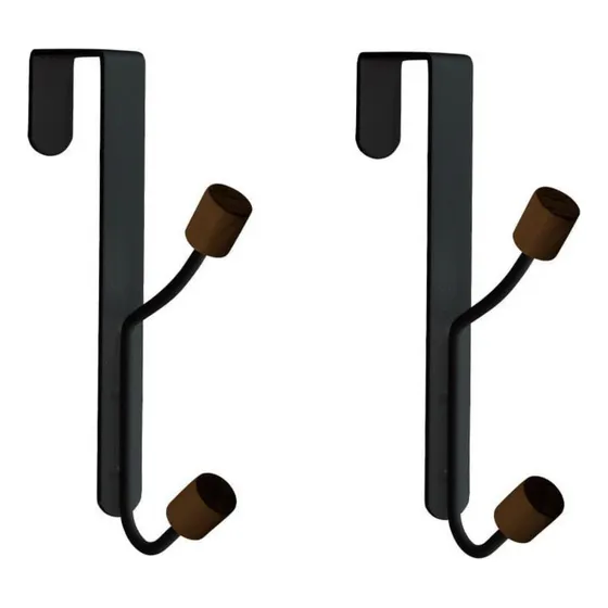 Kit 2 Cabideiros Com Gancho Em Metal Para Porta Cabides