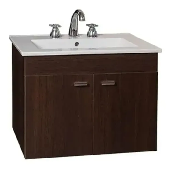 Mueble Niza Para Colgar Incluye Bacha Melamina Amube Wengue Blanco Tres Agujeros