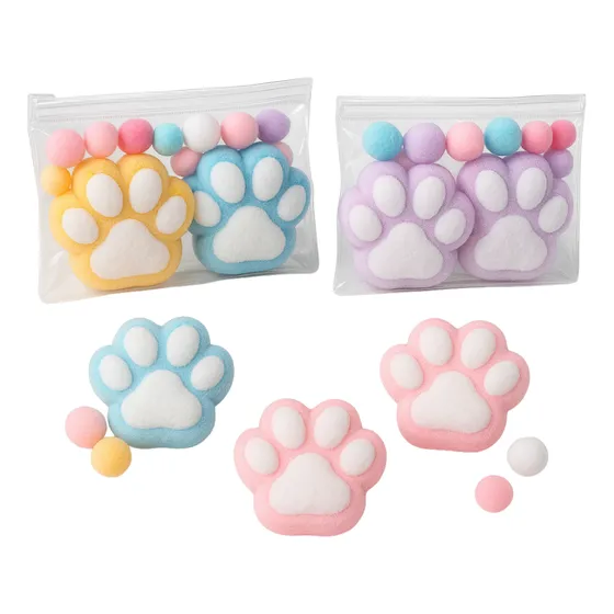 Taba Squishy 2 Patinhas Com Pelinhos Aberta Ant Estresse