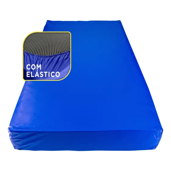 Capa Para Colchão 78x188 Medida Solteiro Com Elastico Impermeável Hospitalar Atacado Protetor de Colchao Impermeavel em Bagum Napa Anti-ácaro Antialérgico Capa Protetora Azul P/ Cama - Marca BeinBom