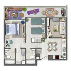 2 dormitorios  |  2 baños