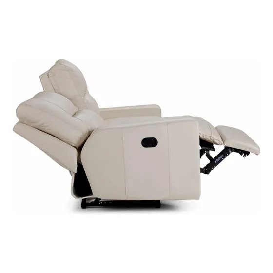 Sofá Reclinable Cuero Rosen Blanco