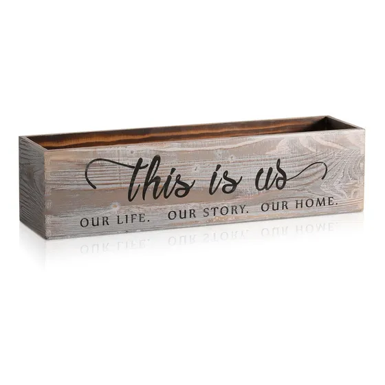 1 Maceta Madera Para Centro Mesa Rectangular Caja Decorativa