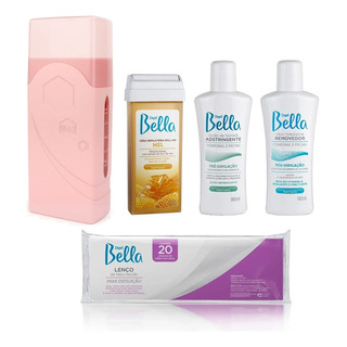 Kit Completo Aparelho Depilação Rollon Cera Óleo Loção Folha Kit Completo Aparelho Depilação Rollon Cera Óleo Loção Folha