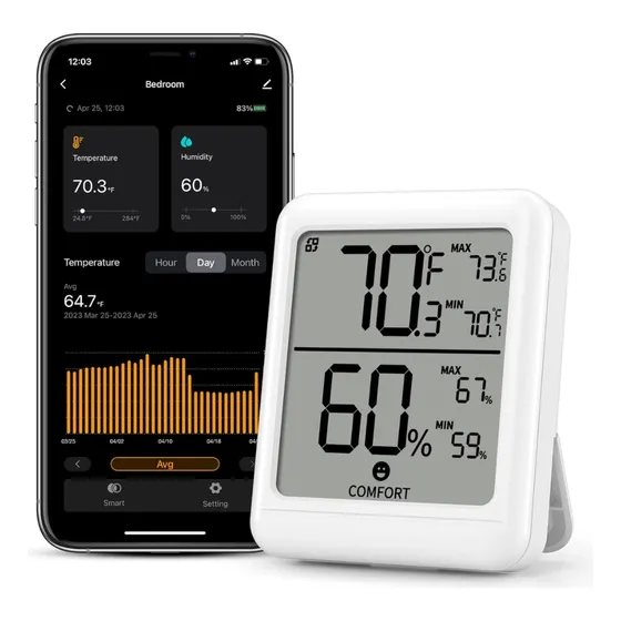 Termómetro Higrómetro Bluetooth Medidor De Humedad Digital