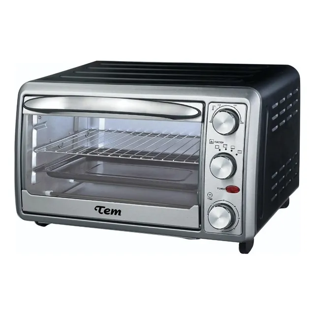 Horno de mesa eléctrico Tem T1LEO22 22L negro/acero 220V
