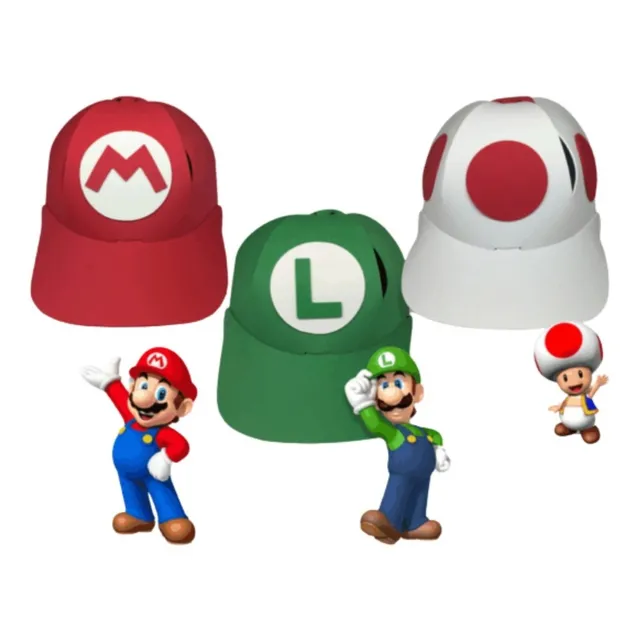Gorro Mario Bros Cotillón Cumpleaños 