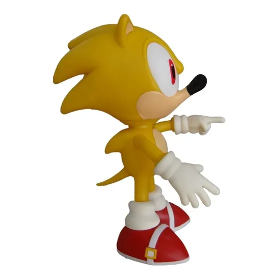 Boneco Sonic Amarelo Articulado Action Figure Grande 25cm
