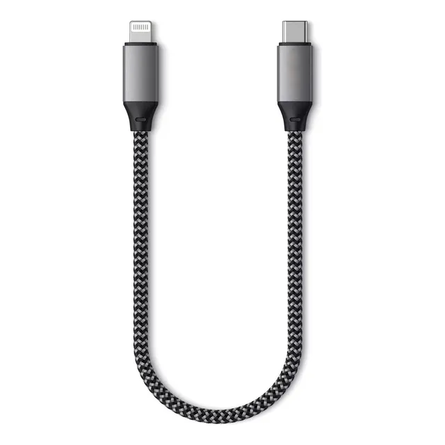 Cabo Para iPhone Usb-c Para Lightning Curto 20cm Nylon 30w