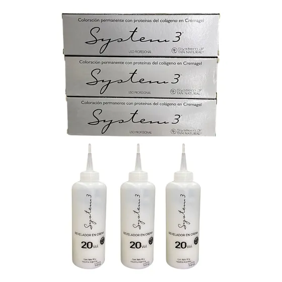 Coloracion X3 + X3 Activador 90ml 20vol System3