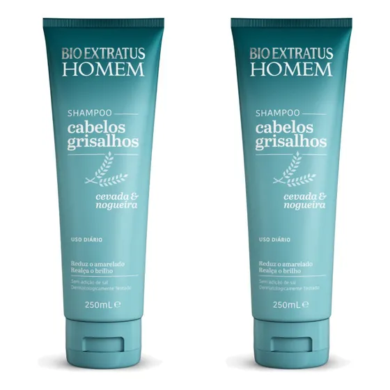 Kit 2 Shampoo Masculino Para Cabelos Grisalhos 250ml