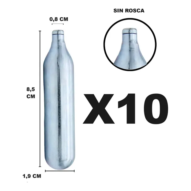 Cartuchos De Co2 De 12gr Caja De 10 Unidades Para Airsoft