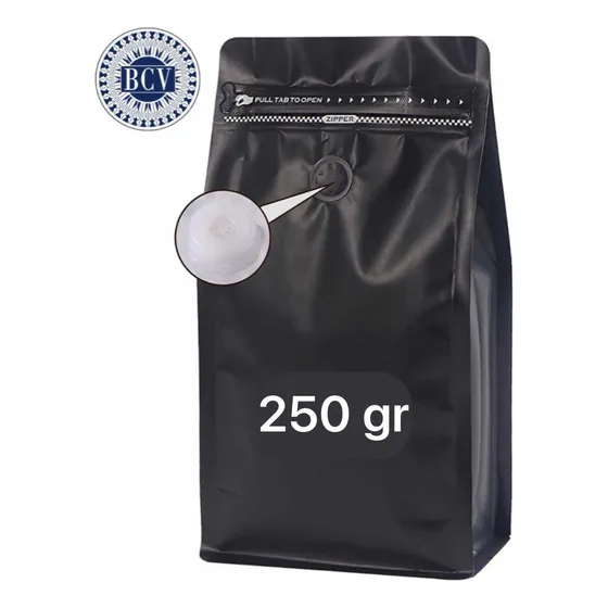 Bolsa Para Café 250gr Con Zip Lock + Válvula (50unid)
