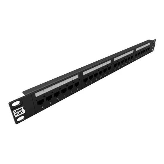 Patch Panel 24 Portas 1ux19pol Pt Cat.6 T568a/b Sohoplus