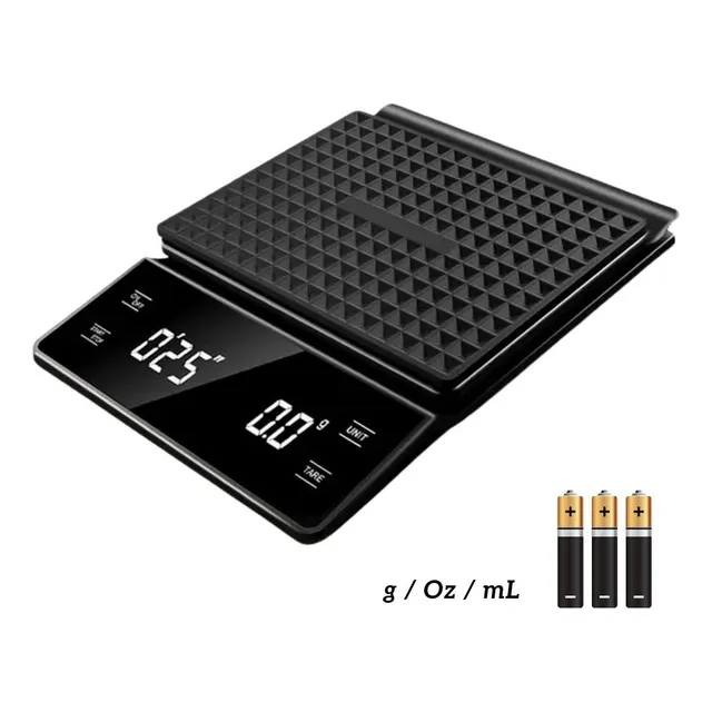 Báscula Para Casa Gramera Precisa Y Cronómetro Para Cocinar Color Negro